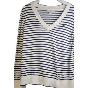 Vineyard Vines Americana Stripe Cotton Sweater XL Beachy Coastal